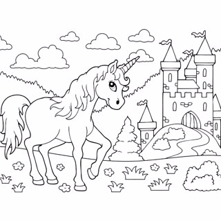Unicorns coloring page 16