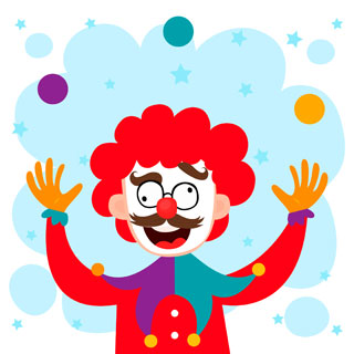 Clowns coloring pages