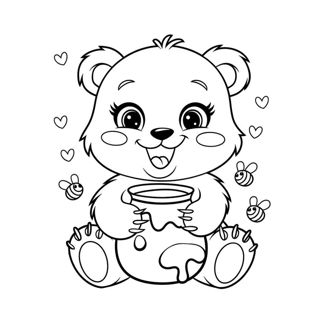 Sweet Moments: A Happy Bear with Honey
