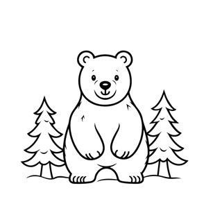 Whimsical Wilderness: A Friendly Bear Amidst the Pines