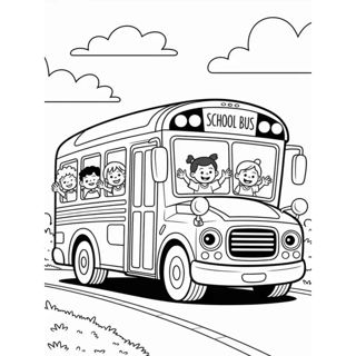 Joyful Ride: Kids on the School Bus Adventure