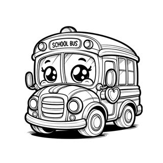Adorable Animated School Bus: A Coloring Adventure