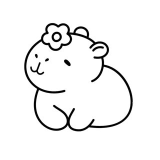 Whimsical Capybara with a Flower Crown