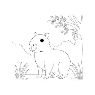 Capybara in the Wild: A Peaceful Scene