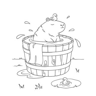 Capybara Spa Day: Relaxation in the Tub