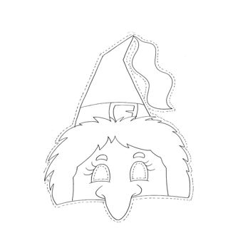 Witchy Fun: Carnival Mask Coloring Page