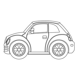Classic Compact Car Coloring Page