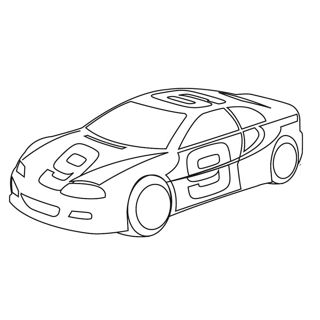 Speed Racer: Number 9 Coloring Page