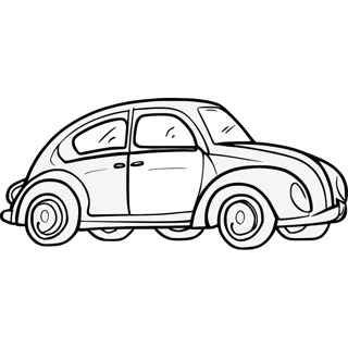 Classic Beetle: The Charming Retro Car in Line Art
