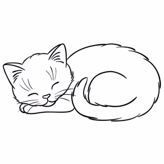 Peaceful Slumber: The Art of a Sleeping Cat