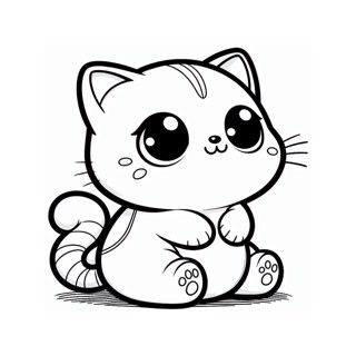 Cute and Cuddly: An Adorable Cartoon Cat