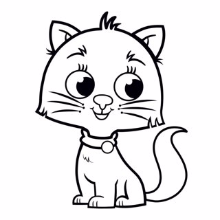 Whiskers the Adorable Cat: A Coloring Adventure for Kids