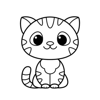 Adorable Kitten Coloring Page: Cute and Whimsical Feline Fun!