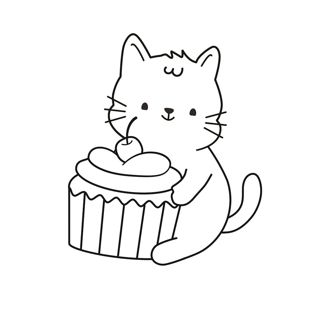 Cute Kitty's Sweet Treat