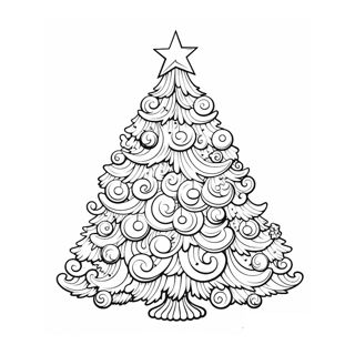 Intricate Christmas Tree Coloring Page