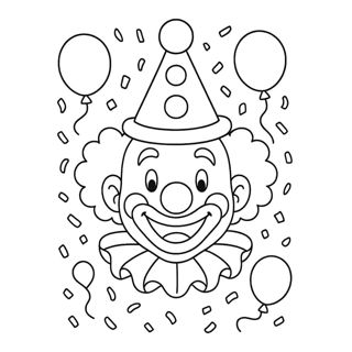 Joyful Clown Celebration: Coloring Fun for Kids