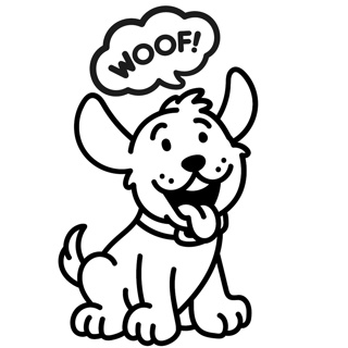 Happy Pup Says Woof!