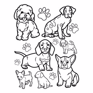 Adorable Puppies Coloring Page