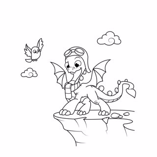 Dragons coloring page 4