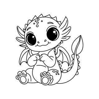 Adorable Baby Dragon: A Whimsical Coloring Adventure