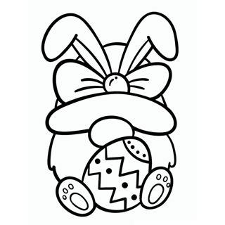 Easter Gnome with Bunny Ears and Colorful Egg