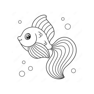 Majestic Goldfish in Its Bubble Wonderland