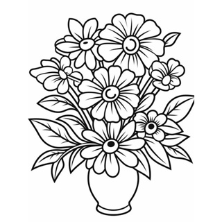 Blossoming Bouquet: A Floral Coloring Page