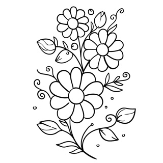 Blossoming Whimsy: A Floral Line Art Collection