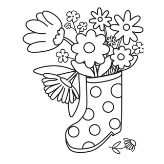 Blooming Rainboot Bouquet