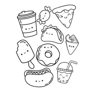 Adorable Snack Squad: A Delightful Doodle of Your Favorite Treats