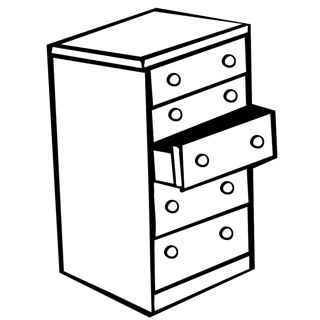 Classic Wooden Dresser with Open Drawer