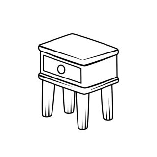 Elegant Nightstand Drawing: Simple and Stylish Furnishing Design