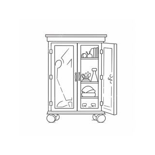 Elegant Glass-Fronted Cabinet with Shelves for Home Organization