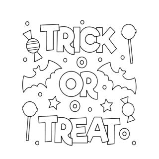 Spooky Fun: Trick or Treat Coloring Page