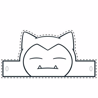 DIY Snorlax Headband Craft Template