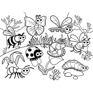 Whimsical Insect Wonderland: A Coloring Adventure