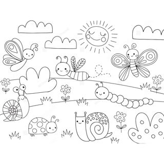 Happy Insects in a Sunny Meadow