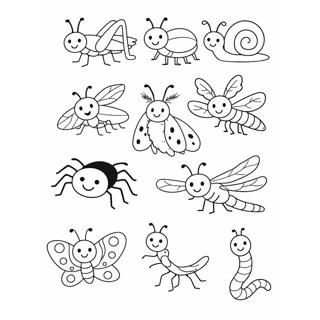 Charming Collection of Happy Insects and Bugs