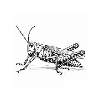 The Detailed Art of Grasshoppers: An Intricate Illustration