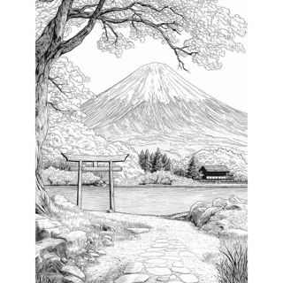 Tranquil Beauty: A Serene View of Mount Fuji in Japan