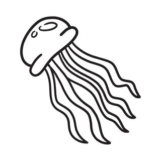 Elegance in Motion: A Minimalist Jellyfish Illustration