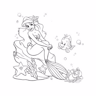 The Little Mermaid coloring page 4