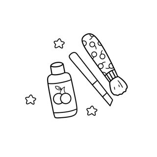 Beauty Essentials: A Minimalistic Illustration of Makeup Products