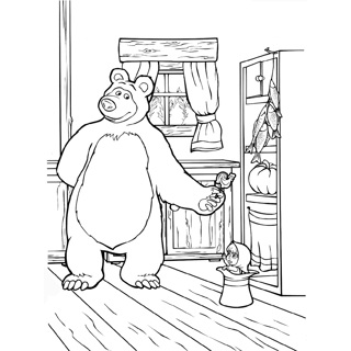 Masha and the Bear coloring page 5