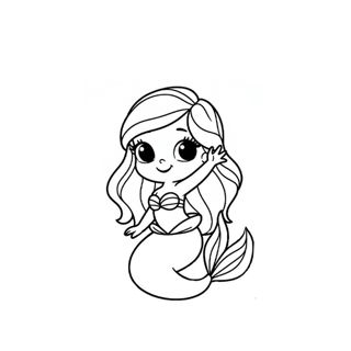 Adorable Mermaid Waving Hello
