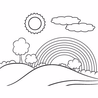 Rainbow coloring page 2