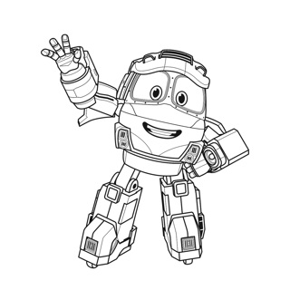 Robot Trains coloring page 3