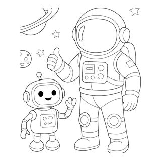 Interstellar Robot Adventure: Exploring the Cosmos Together