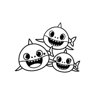 Joyful Trio: The Adorable Shark Family