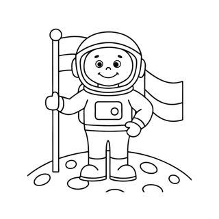 First Steps on the Moon: A Happy Astronaut's Achievement